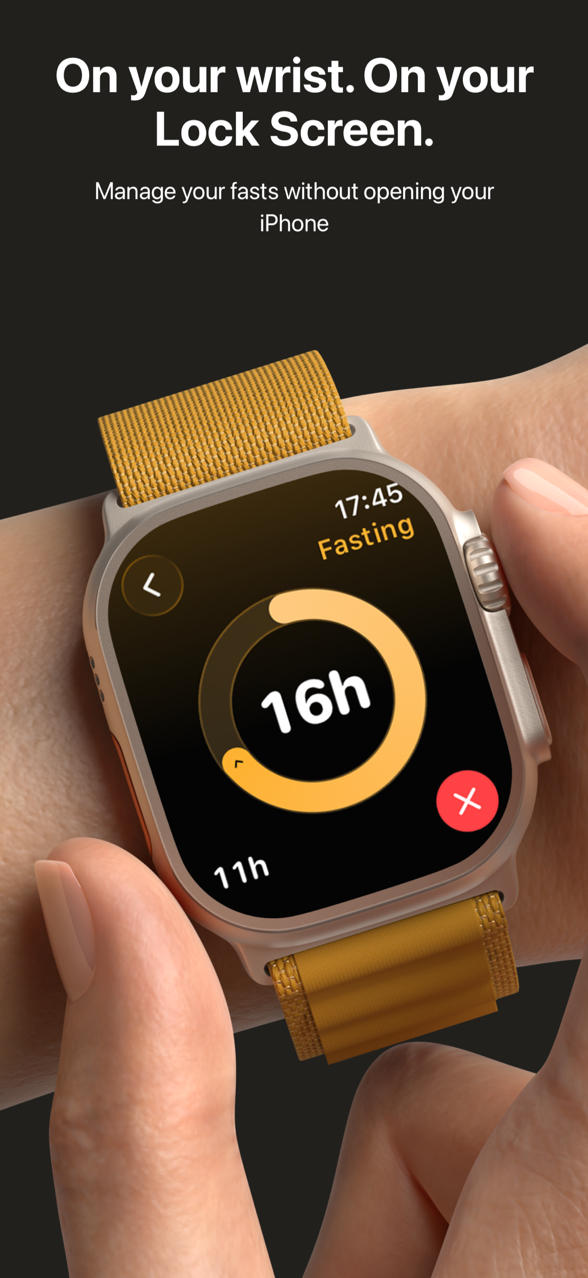 Fastful on Apple Watch. On your wrist. On your Lock Screen.
